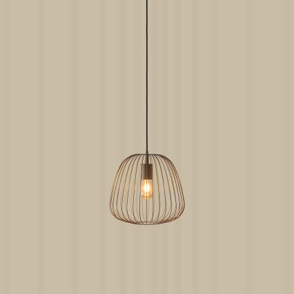 Lampada a sospensione con cavo OVELLA 1xE27/15W/230V Ø 36 cm beige