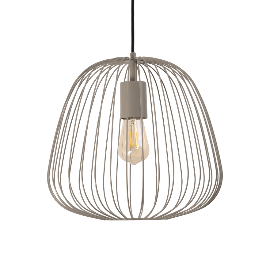Lampada a sospensione con cavo OVELLA 1xE27/15W/230V Ø 36 cm beige
