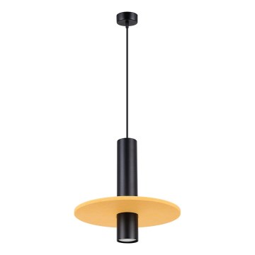 Lampada a sospensione con cavo PELTA 1xGU10/10W/230V nero/giallo