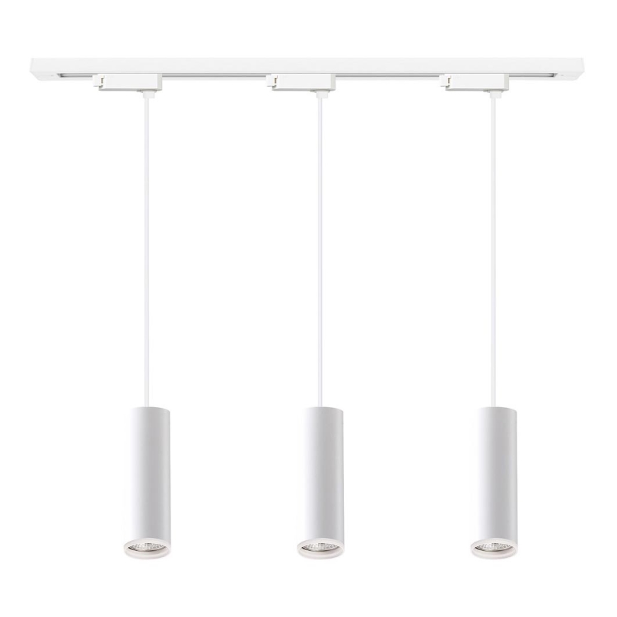 Lampada a sospensione con cavo per sistema a binario PIPE 3xGU10/10W/230V bianca
