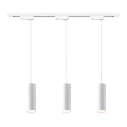 Lampada a sospensione con cavo per sistema a binario PIPE 3xGU10/10W/230V bianca