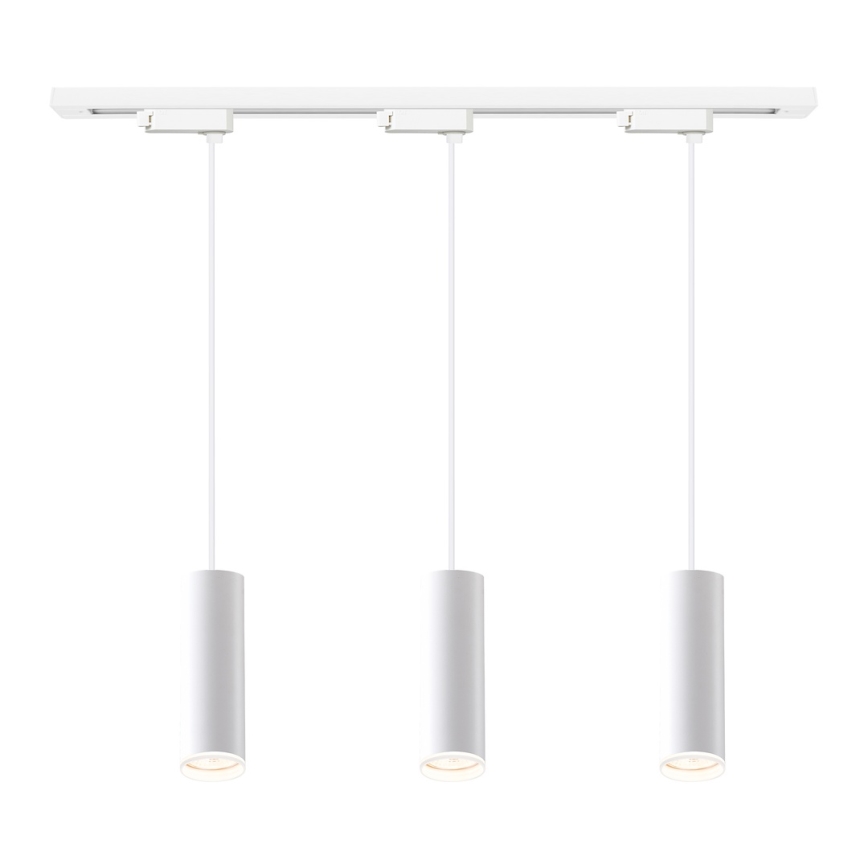 Lampada a sospensione con cavo per sistema a binario PIPE 3xGU10/10W/230V bianca
