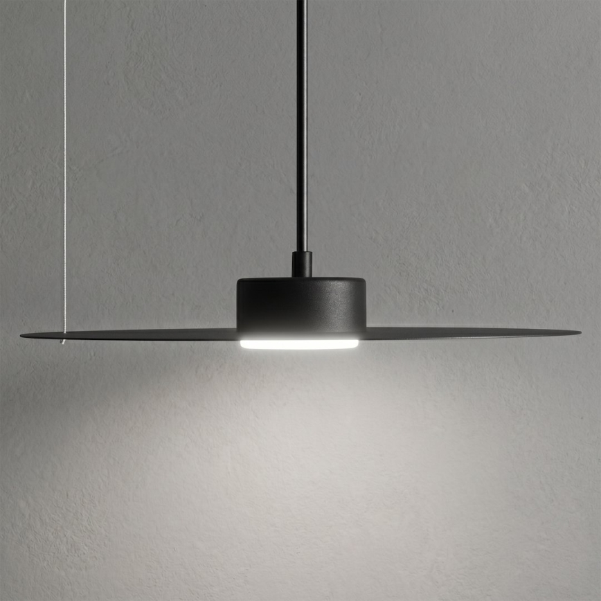 Lampada a sospensione con cavo PIATTO 1xGX53/15W/230V Ø 35 cm nero