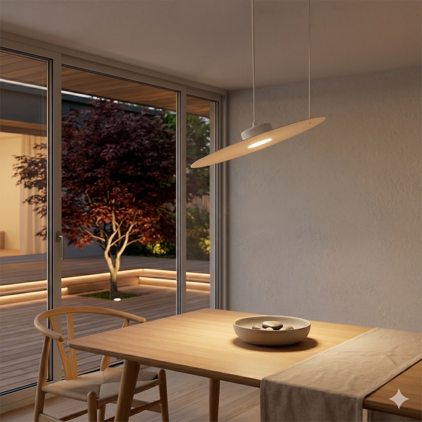 Lampada a sospensione con cavo PIATTO 1xGX53/15W/230V Ø 45 cm bianca
