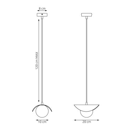 Lampada a sospensione con cavo RITUAL 1xG9/8W/230V nero