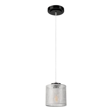 Lampada a sospensione con cavo ROSA 1xE27/60W/230V nero/grigio