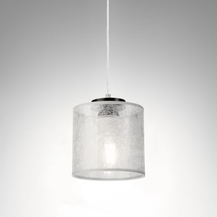 Lampada a sospensione con cavo ROSA 1xE27/60W/230V nero/grigio