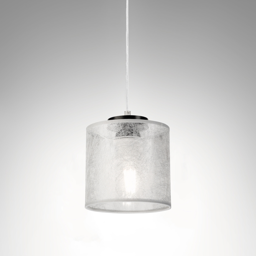 Lampada a sospensione con cavo ROSA 1xE27/60W/230V nero/grigio