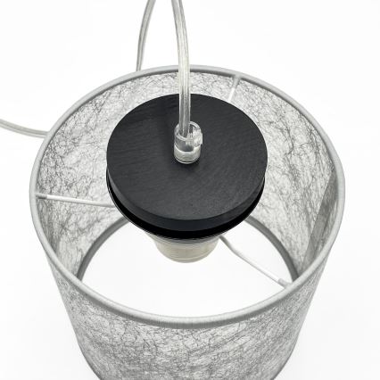 Lampada a sospensione con cavo ROSA 1xE27/60W/230V nero/grigio