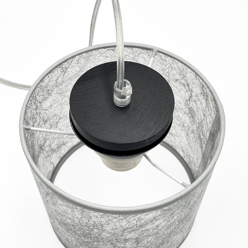 Lampada a sospensione con cavo ROSA 1xE27/60W/230V nero/grigio