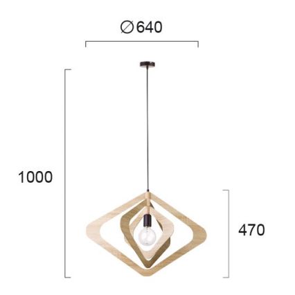Lampada a sospensione con cavo ROXIE 1xE27/15W/230V marrone