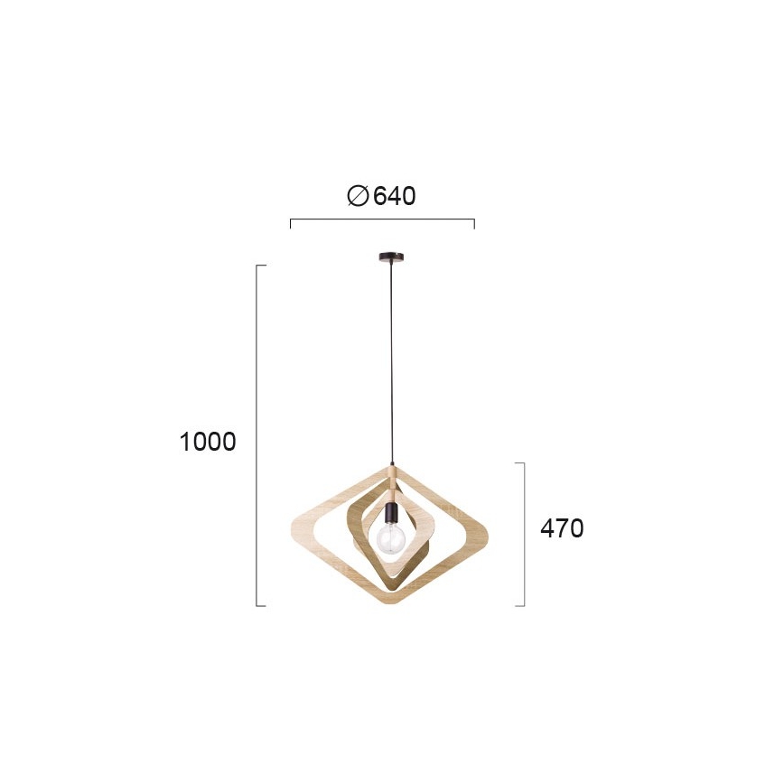 Lampada a sospensione con cavo ROXIE 1xE27/15W/230V marrone