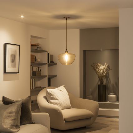Lampada a sospensione con cavo SEVENTIES E27/60W/230V fumé/marrone