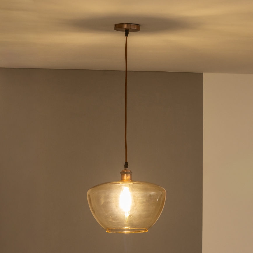 Lampada a sospensione con cavo SEVENTIES E27/60W/230V fumé/marrone
