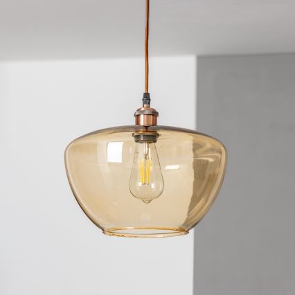 Lampada a sospensione con cavo SEVENTIES E27/60W/230V fumé/marrone