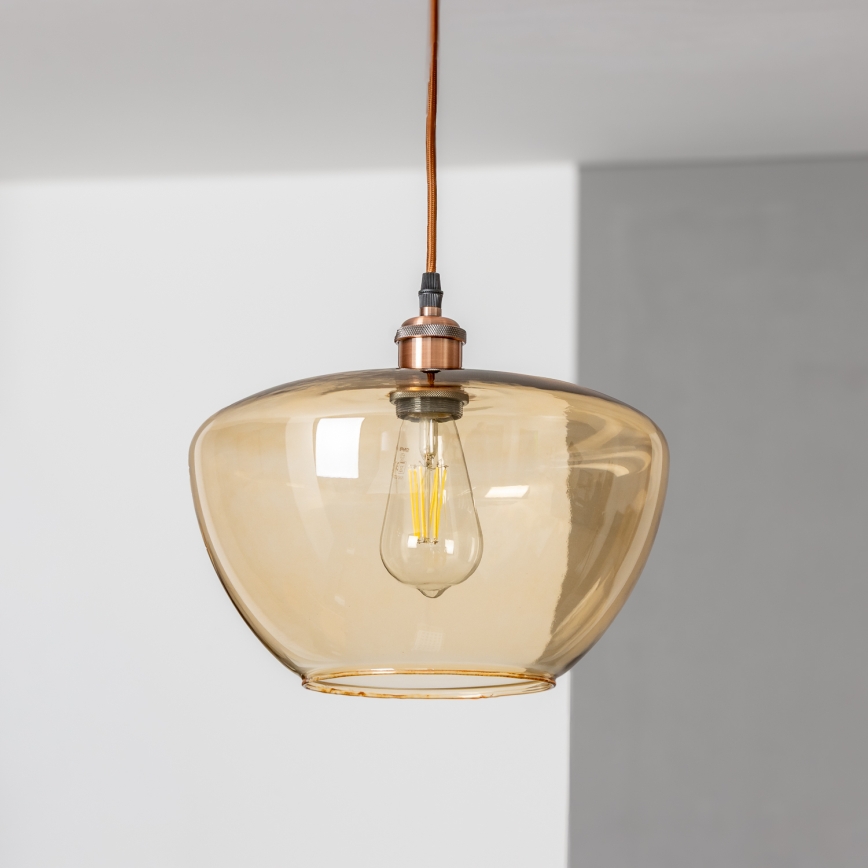 Lampada a sospensione con cavo SEVENTIES E27/60W/230V fumé/marrone