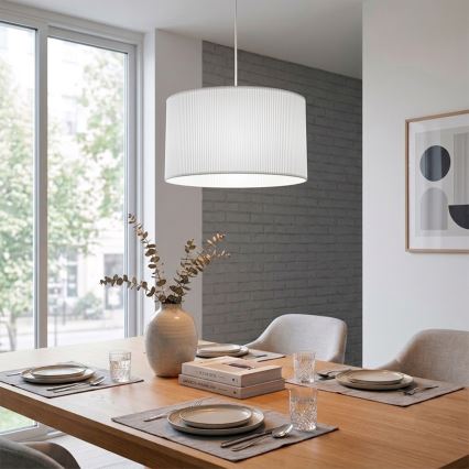 Lampada a sospensione con cavo SIRJA PLISADO 1xE27/15W/230V Ø 35 cm bianco