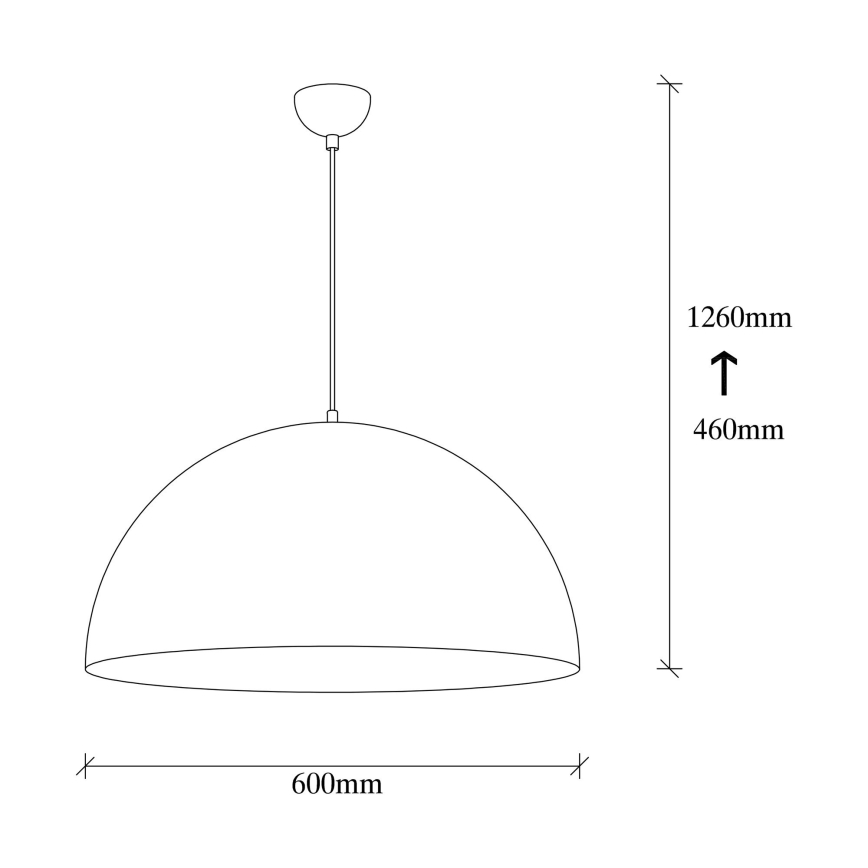 Lampada a sospensione con cavo SIVANI 1xE27/40W/230V Ø 60 cm nero/rame