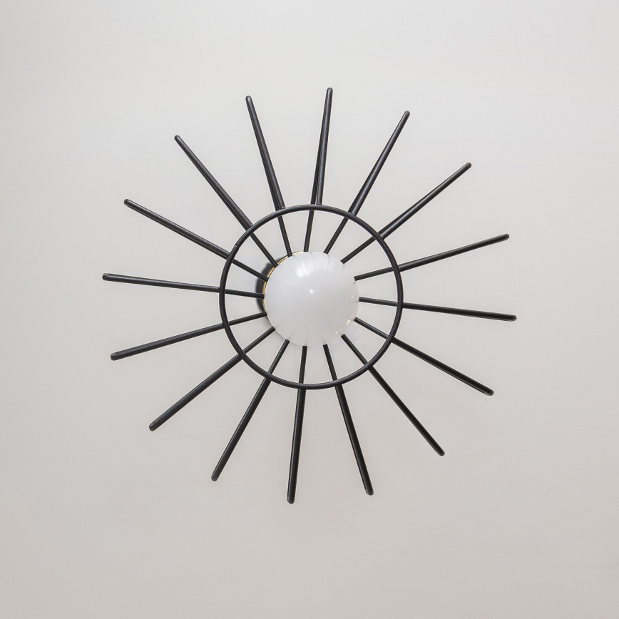 Lampada a sospensione con cavo SOLANO 1xE27/15W/230V nero/oro