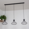 Lampada a sospensione con cavo SOLANO 3xE27/15W/230V nero/cromo lucido