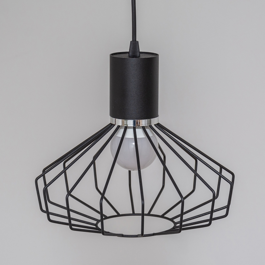 Lampada a sospensione con cavo SOLANO 3xE27/15W/230V nero/cromo lucido