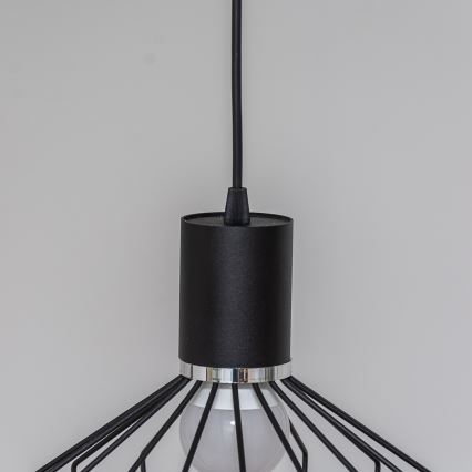 Lampada a sospensione con cavo SOLANO 3xE27/15W/230V nero/cromo lucido