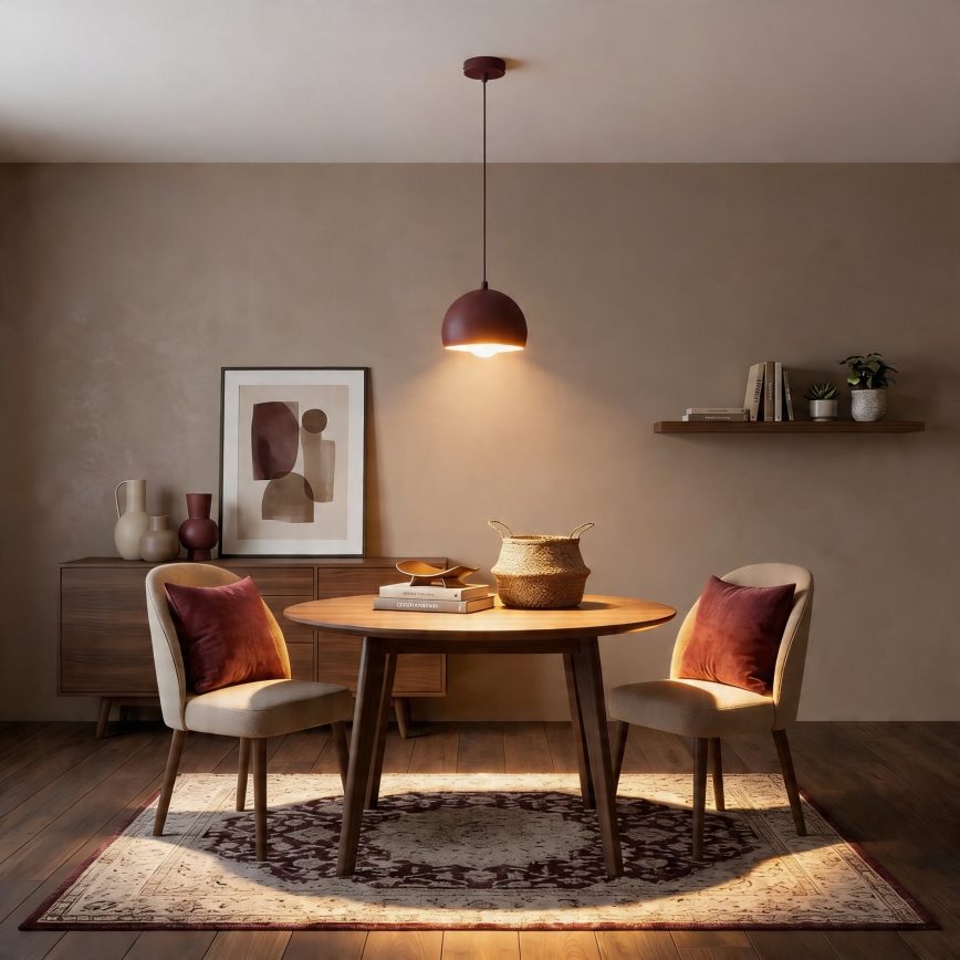 Lampada a sospensione con cavo SOOL 1xE27/15W/230V Ø 15 cm bordeaux
