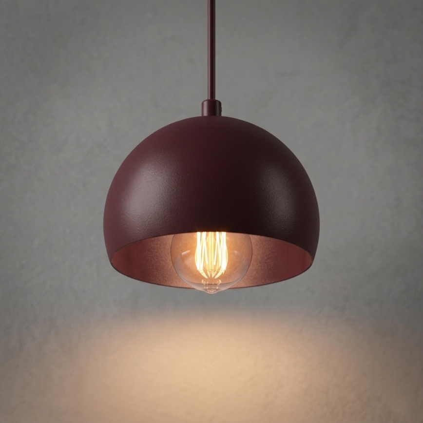 Lampada a sospensione con cavo SOOL 1xE27/15W/230V Ø 15 cm bordeaux