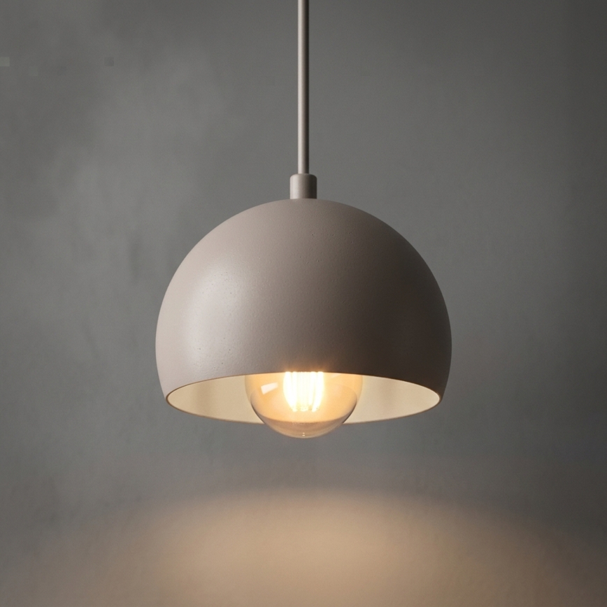 Lampada a sospensione con cavo SOOL 1xE27/15W/230V Ø 15 cm colore crema