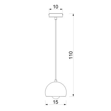 Lampada a sospensione con cavo SOOL 1xE27/15W/230V Ø 15 cm colore crema