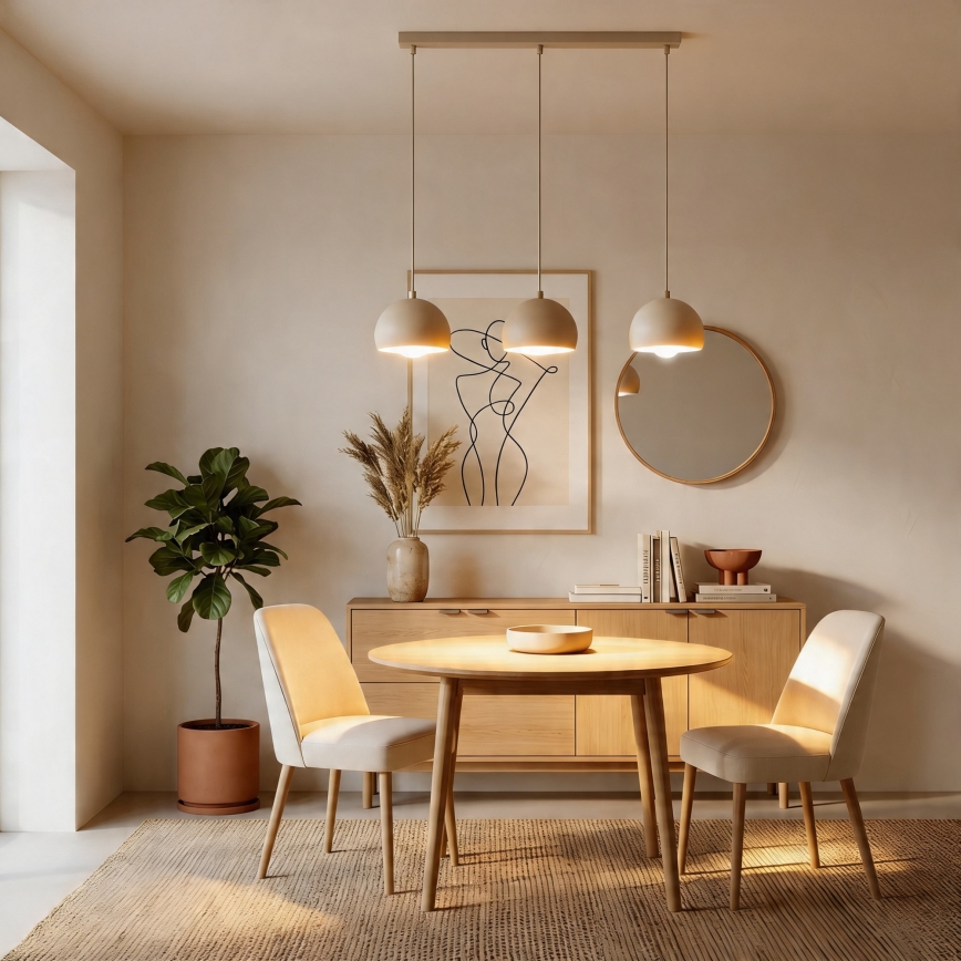 Lampada a sospensione con cavo SOOL 3xE27/15W/230V beige