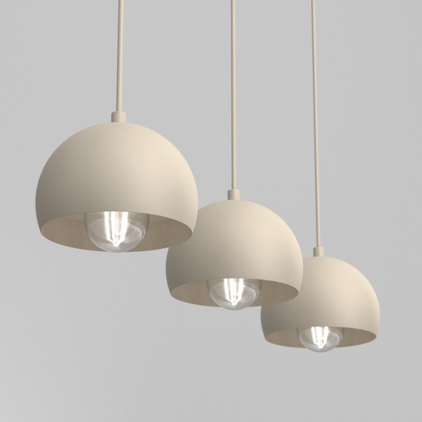 Lampada a sospensione con cavo SOOL 3xE27/15W/230V beige