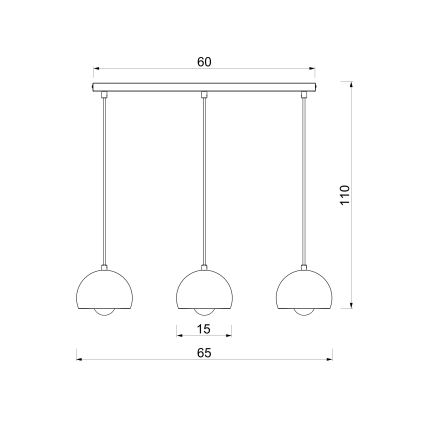 Lampada a sospensione con cavo SOOL 3xE27/15W/230V beige