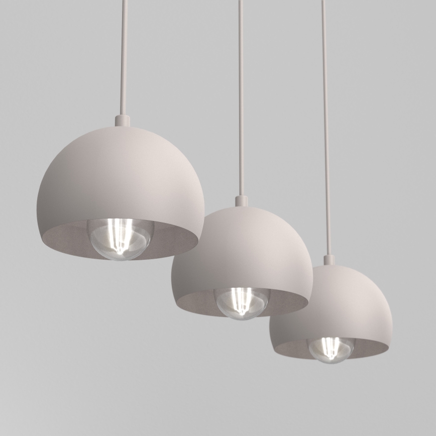 Lampada a sospensione con cavo SOOL 3xE27/15W/230V crema
