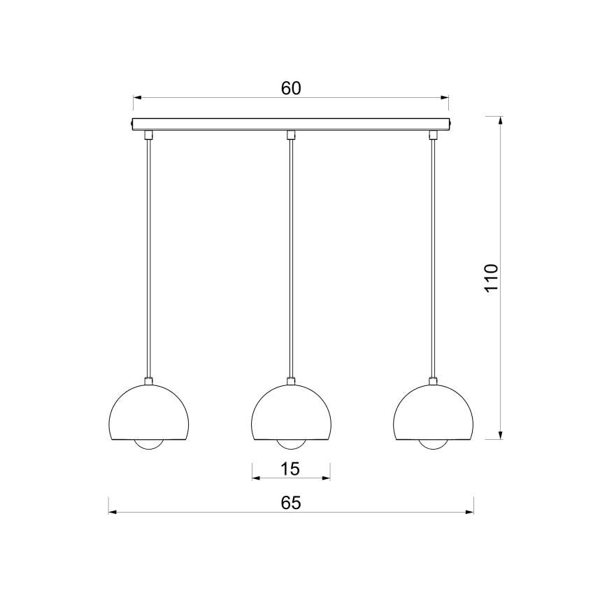 Lampada a sospensione con cavo SOOL 3xE27/15W/230V crema