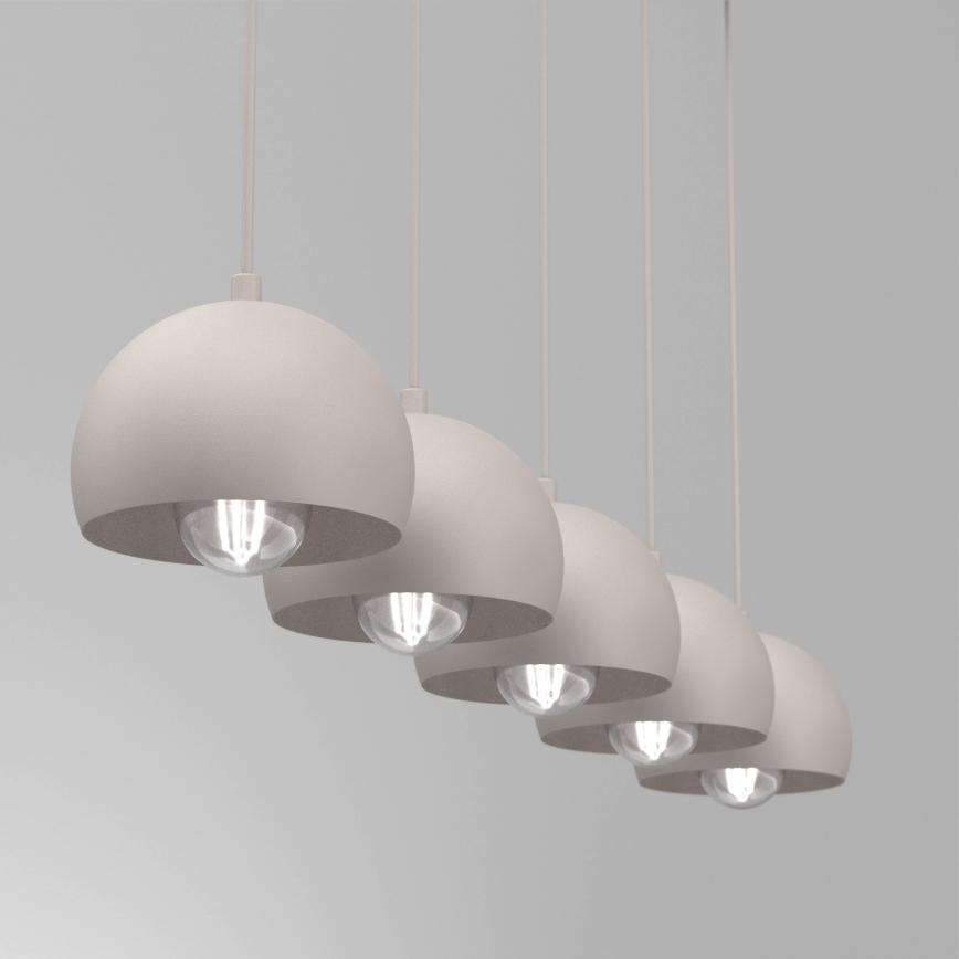 Lampada a sospensione con cavo SOOL 5xE27/15W/230V, crema
