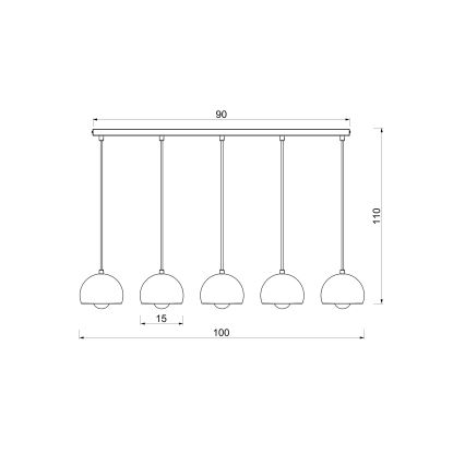 Lampada a sospensione con cavo SOOL 5xE27/15W/230V, crema