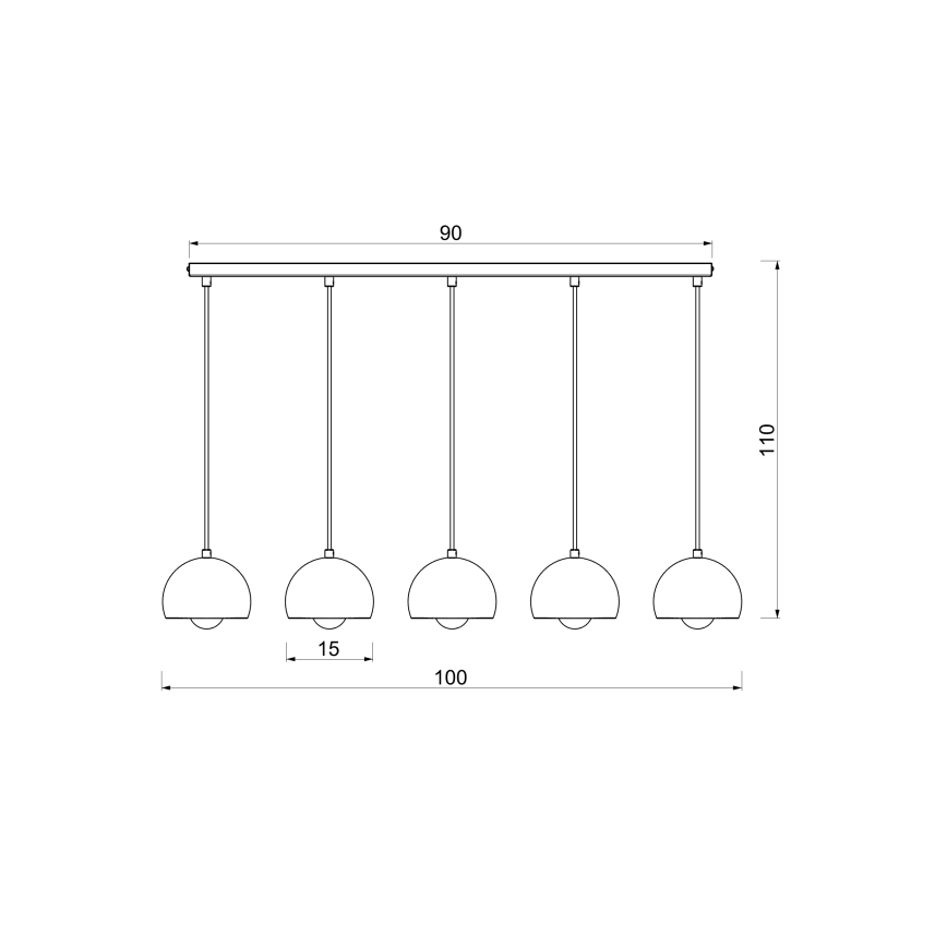 Lampada a sospensione con cavo SOOL 5xE27/15W/230V, crema