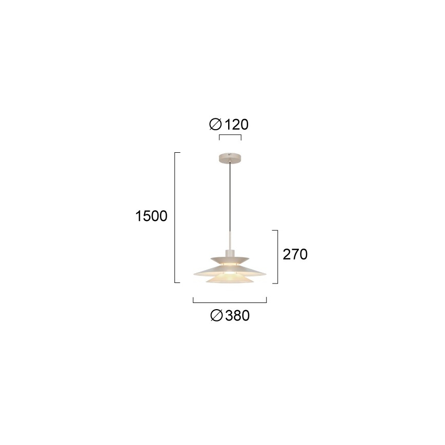 Lampada a sospensione con cavo STEVI 1xE27/40W/230V beige