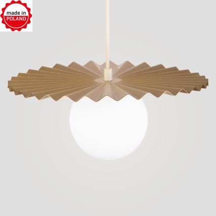 Lampada a sospensione con cavo SUNPLISS 1xG9/10W/230V Ø 30 cm, dorato/crema