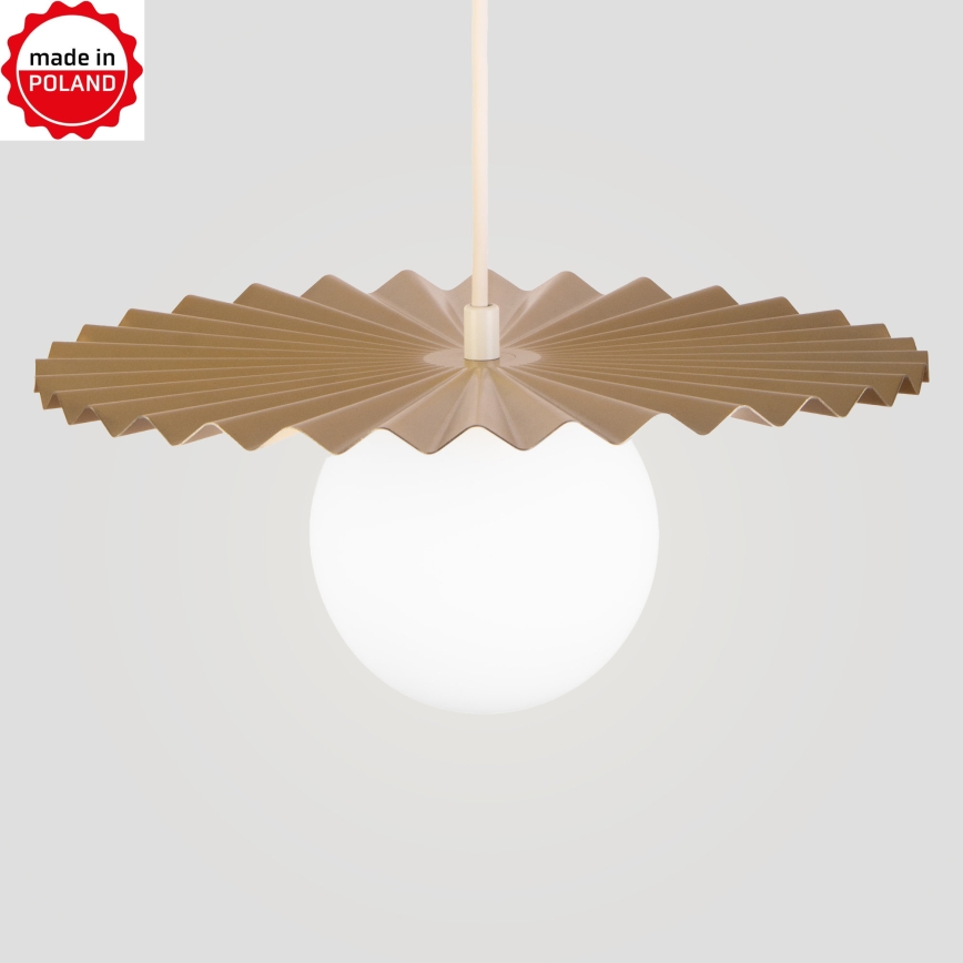 Lampada a sospensione con cavo SUNPLISS 1xG9/10W/230V Ø 30 cm, dorato/crema