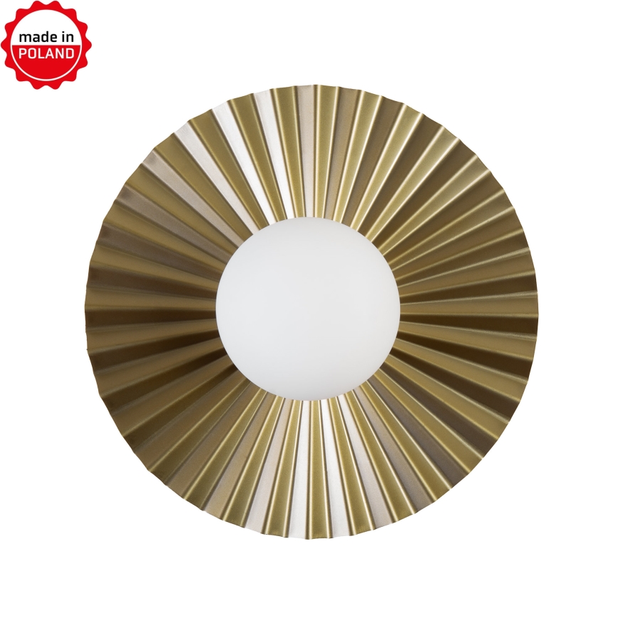 Lampada a sospensione con cavo SUNPLISS 1xG9/10W/230V Ø 30 cm, dorato/crema