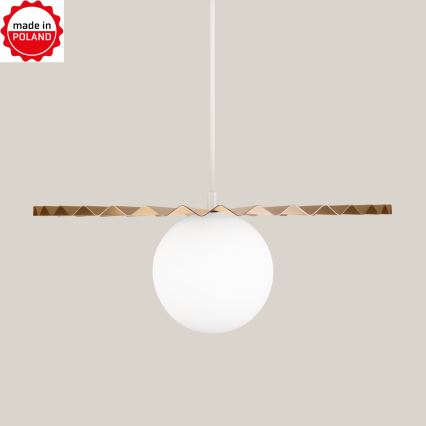 Lampada a sospensione con cavo SUNPLISS 1xG9/10W/230V Ø 35 cm oro/crema