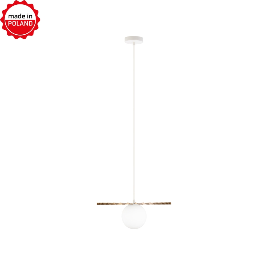 Lampada a sospensione con cavo SUNPLISS 1xG9/10W/230V Ø 35 cm oro/crema