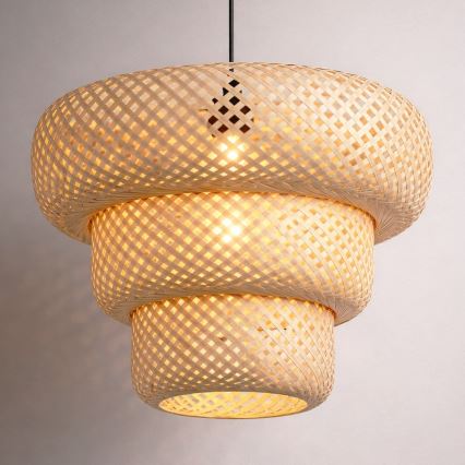 Lampada a sospensione con cavo TULUM 1xE27/15W/230V in bambù