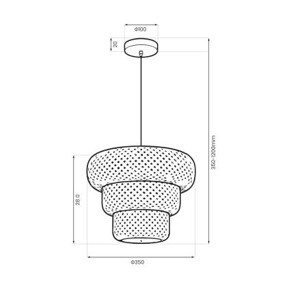 Lampada a sospensione con cavo TULUM 1xE27/15W/230V in bambù