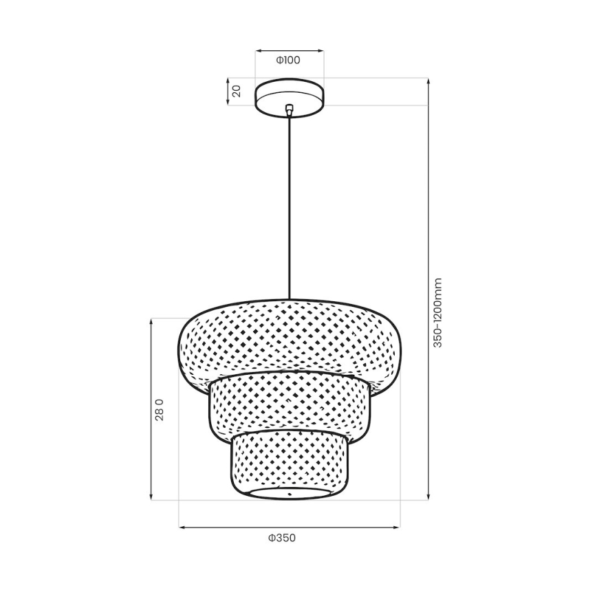 Lampada a sospensione con cavo TULUM 1xE27/15W/230V in bambù