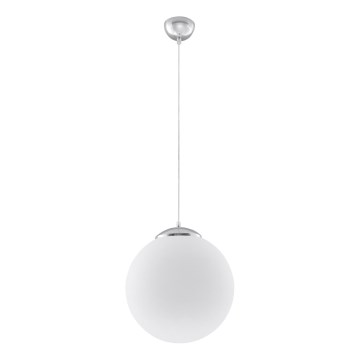 Lampada a sospensione con cavo UGO 1xE27/15W/230V Ø 40 cm bianco/cromo lucido