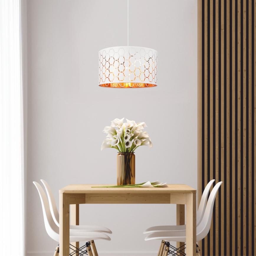 Lampada a sospensione con cavo ULLE 1xE27/15W/230V bianca