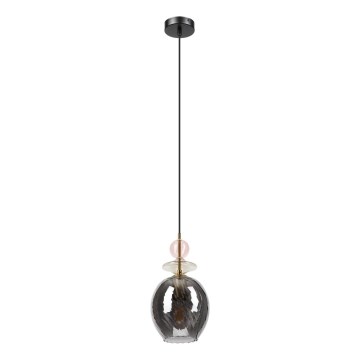 Lampada a sospensione con cavo VELLO 1xE27/15W/230V nero/rosa fumé/beige/nero